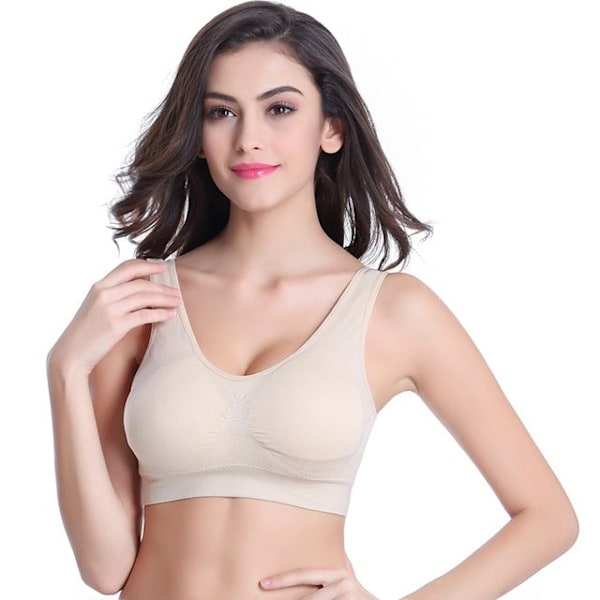 Joogaliivit Naisten Topit Iskunkestävät Liivit Fitness Saumaton Nylon Langaton Kaksinkertainen Kerros Lake Blue XXXL