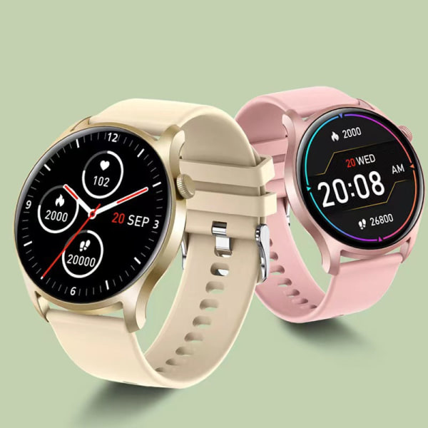 Multifunktionell Full Touch blodtrycksövervakning Multi Sport Mode Bluetooth Smart Watch Gold