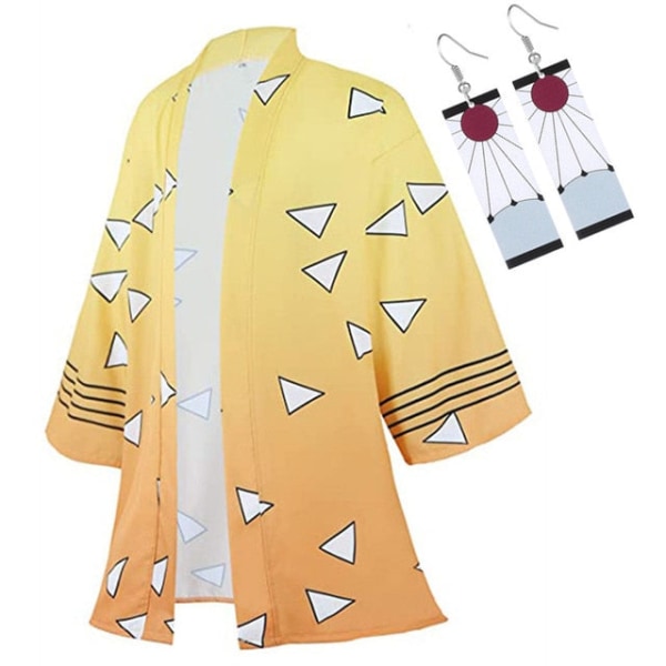 Anime Cosplay Kostume Demon Slayer Kimetsu No Yaiba Haori Kimono Agatsuma Zenitsu Kochou Shinobu Sommerfrakke Skjorte Anime Tøj I M