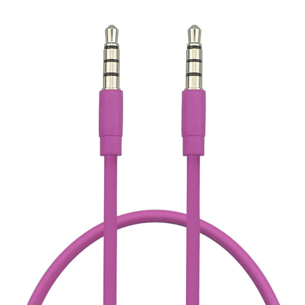 4-polig Aux-kabel 3,5 mm hane till hane Jack Ljudkabel Nickelpläterad kontakt Stereo Ljudsladd för Hörlurar Högtalare MP3/4 CD-spelare White 0.5M