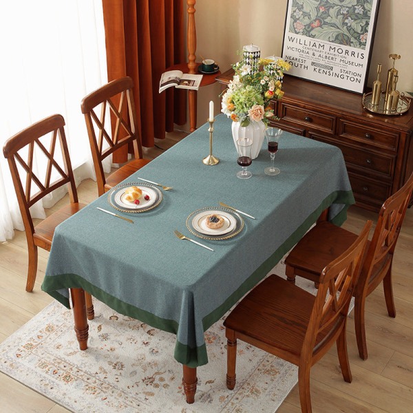 Enfärgad bordsduk amerikansk matbordstyg i västerländsk stil Rektangulär skrivbordsduk Nordisk enfärgad duk Soffbordsduk Dark gray 140*140cm
