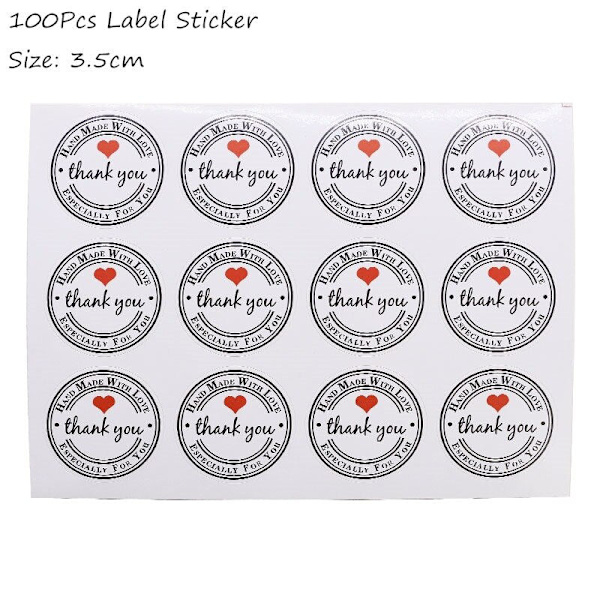 100 stk. Gennemsigtige plastikposer til slik, slikkepinde, kager, indpakning, cellofanposer, jule-, bryllups-, fødselsdagsfest, gavepose 100pcs label sticker2