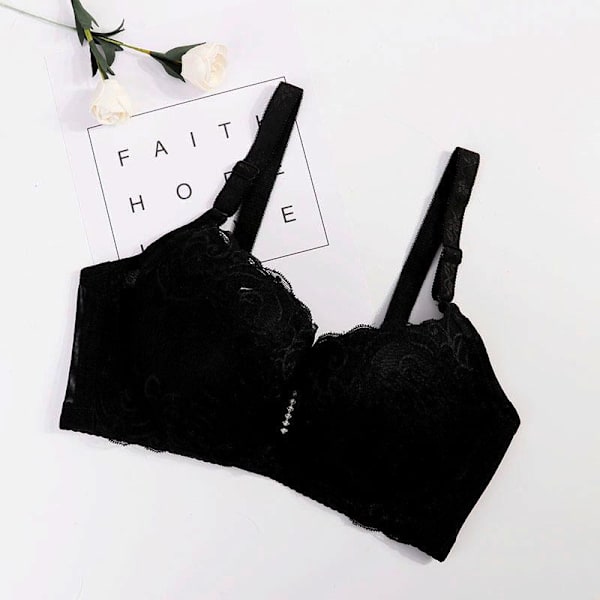 Dam BH Sexiga Damer Push Up Spets BH Bygelbehå Underkläder Black 85