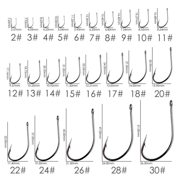 Fishhook 50 stk. 10 stk. Belægning Højt Kulstof Rustfrit Stål Modhager Karpe Fiskekroge Pakke med Original Detailæske Fiskekrog Tackle Size 15 - 50pcs
