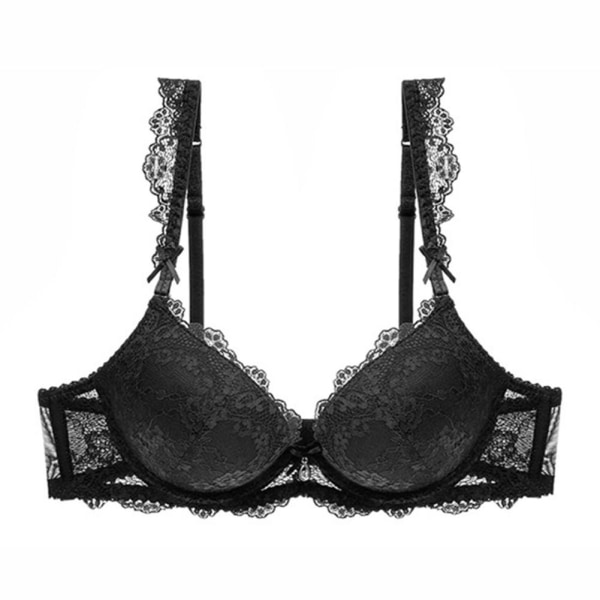 Varsbaby Sexig Spets Push Up BH Samlar Underkläder för kvinnor Black 32B