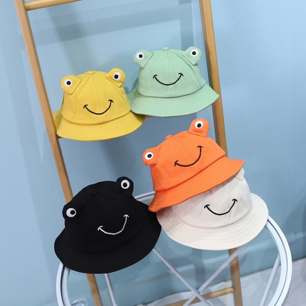 Tegneserie Frosk Barnebøttehatt Sommerhatter Barn Gutter Solhatter Solbeskyttende Babyhatter Orange 1-5 years