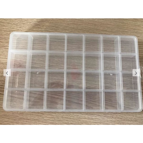 Smykkeskrin i plast, verktøykasse i plast, justerbar håndverksorganisator, oppbevaring av perler, armbånd, smykkeskrin, emballasje 1pcs 28 grids