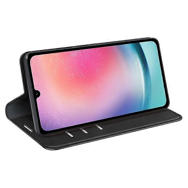 Kompatibelt Skal för Samsung Galaxy A16 5G / A16 4G - Plånboksfodral i Läder med Hudkänsla Black