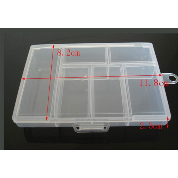 Smykkeskrin i plastik, værktøjskasse i plastik, justerbar håndværksorganisator, opbevaringsperler, armbånd, smykkeskrin, emballage 1pcs14.5x10cm