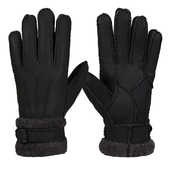 100 % fårskinn vintervantehandskar för kvinnor män äkta kashmirpäls varma handskar dam helfinger äkta läder BGE one size
