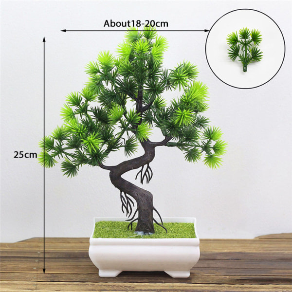 Kunstige planter Bonsai Lite Tre Simulering Potteplanter Falske Blomster Bord Pottepynt Hjemmedekorasjon Hotell Hagedekor 35