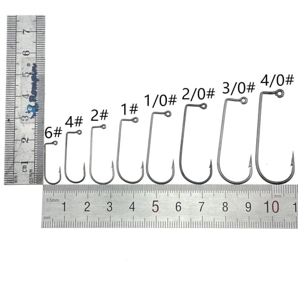 Fishhook 50 st/påse 90 Graders Jig Flugbindning Stark Tråd Saltvatten Sötvatten Fiskekrok Aberdeen jig fiske storlek 6 4 2 1 1/0-4/0# size 4I0