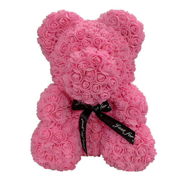 40 cm Ruusu Karhu Sydän Keinotekoinen Kukka Ruusu Nallekarhu Naisille Ystävänpäivä Häät Syntymäpäivä Joululahja Deep pink 40CM