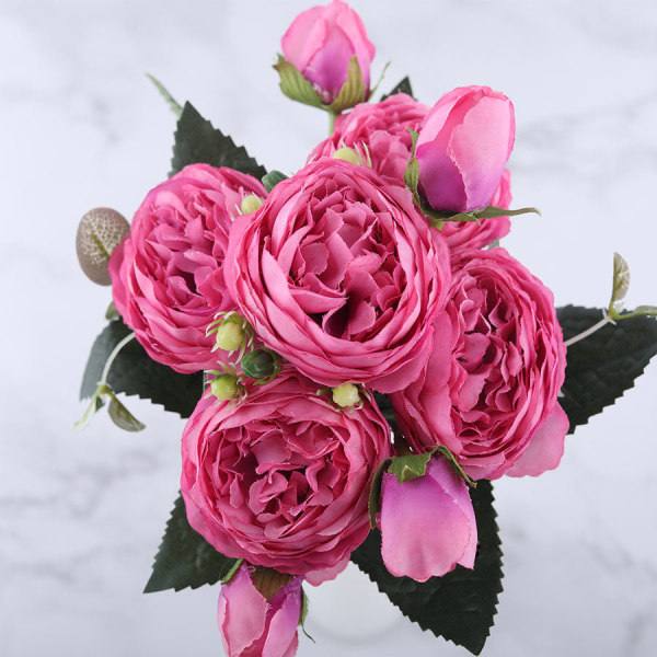 30cm Rosarosa Silkes Pion Konstgjorda Blommor för Hem Bröllopsdekoration inomhus Purple