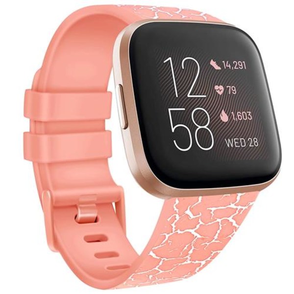 Rem til Fitbit Versa 2 Versa Rem Blød TPU Udskiftningsarmbånd til Fitbit Versa 2 Versa Lite Urrem Armbånd Leopard Size S For Versa 1 2