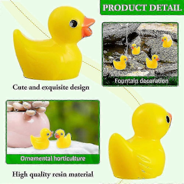 200 stk. Mini Gule Ænder Ællinger Små Ænder Hhave Landskab Akvarium Dukkehus Potteplanter Dekoration 7 farver Bedste Gave 200 STK Orange 200 PCS Orange