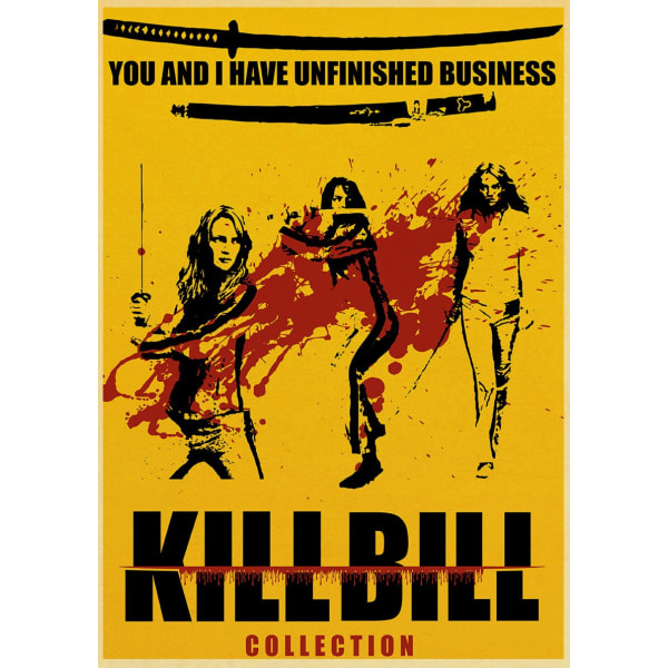 Filmaffisch Kill Bill/Fight Club/The BeetleJuice Retro Kraftpappersaffisch För Vardagsrum Bar Dekoration Klistermärken Väggmålning 42x30 cm Q03212