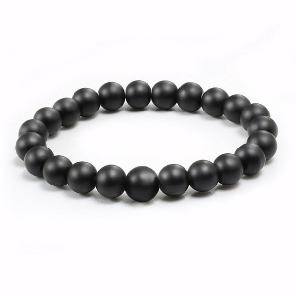 Natursten Lava Mat Hematit Perler Armbånd Mode Charm Buddha Bøn Armbånd Til Mænd Kvinder Yoga Smykker Gaver pulseras White porcelain 18cm