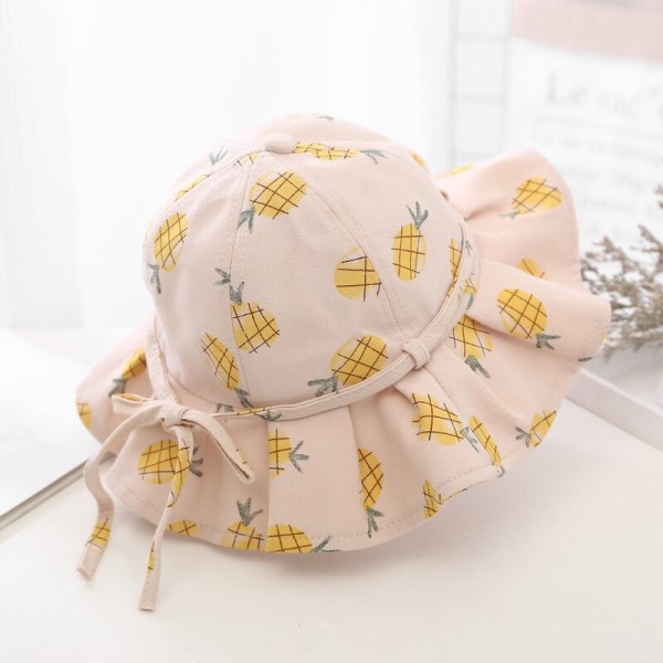 Sød Sommer Baby Pige Spand Hat Print Udendørs Sløjfe Børn Pige Solhat Børn Spædbarn Småbørn Panama Strand Kasket as pictures3 for 2-7 years