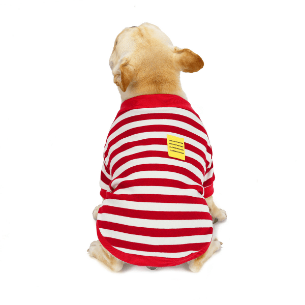 Bulldog-lemmikkivaatteet syksyyn ja talveen raidallisella kuviolla Red XL