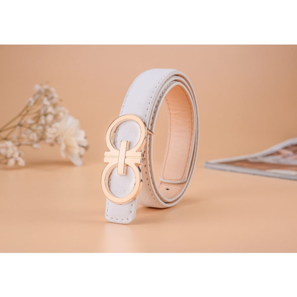 Bälte Mode All-Match Barn och Tonåringar Bälte Unisex Byxbälte Gold buckle Brown 2 80CM