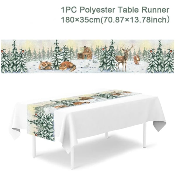 Juledug Bordløber Glædelig Jul Dekorationer 2023 Til Hjemmet Dug Navidad Noel Kerst Xmas Gaver Nytår 2024 Natal polyester 34 as picture