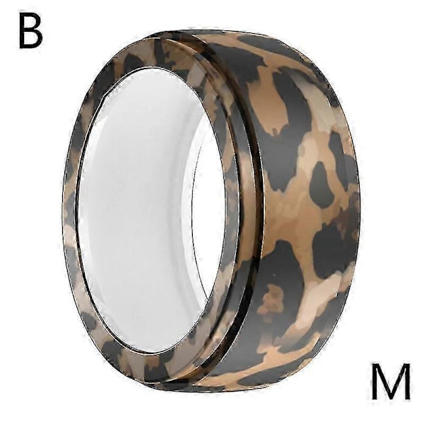 Ringbeskyttelseshylse Ringinnpakning for Oura Ring Gen3 Trykt Silikondeksel Boris Leopard print M