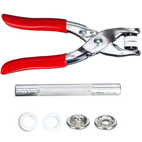 Purjerenkaiden Kiinnityssarja 9,5 mm 10 Väriä Nappeja Metalliset Painonapit Piikkirengasnappi Lasten Vaatteisiin, Ruokalappuun, Askarteluun 100pcs without tools