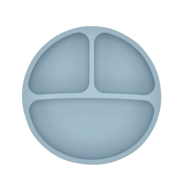 Baby Silikon Matset Solid Söt Leende Tecknad Barn Servis Småbarn Träning Porslin Barn Matningsskålar BPA FRI Khaki