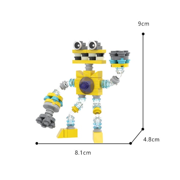 MOC Upplysning Litet Byggkloss Söt Monsterkör Litet Set My Singing Monster Yellow