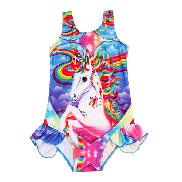 Badedragt Cross-Border One-Piece til Børn Ins Piger Enhjørning Badetøj As photo 110cm