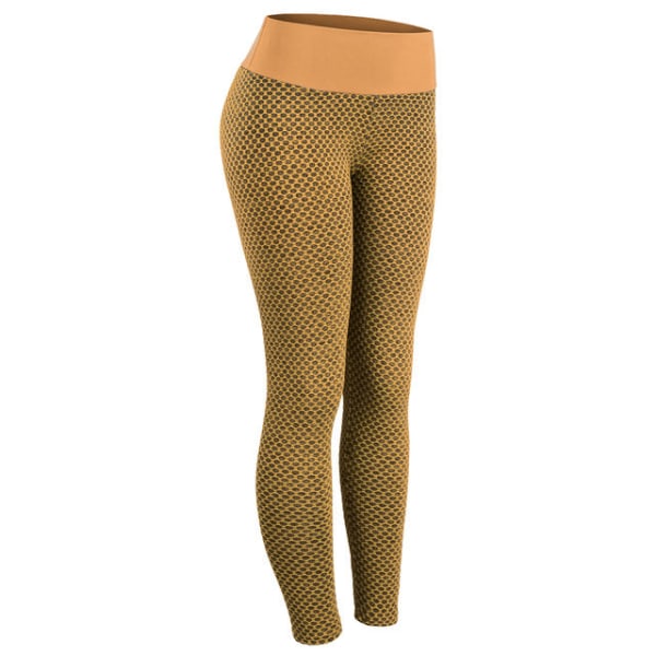 Yogabyxor Sportleggings Sportkläder Träningsleggings för kvinnor Yellow M