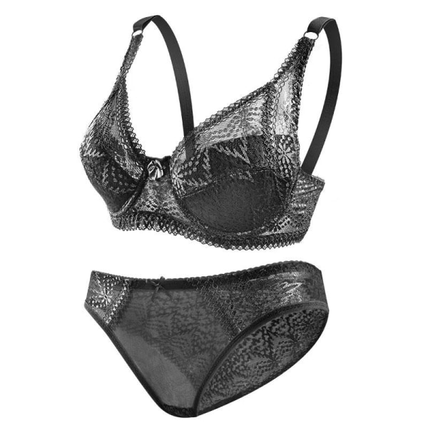 Queenral Spets BH Plus Size BH Dam Underkläder Bralette Crop Top Sexig Dam BH Stor BH Tubtopp Dam Push Up Behå Spets BH Beige 80C