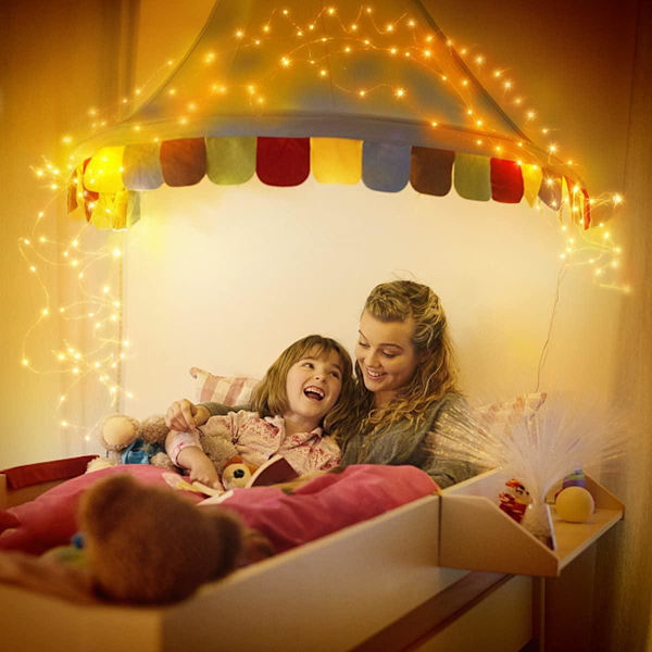 8 Lägen Solcellsdriven Koppartråd Ljusslinga för Utomhus Inomhus Hem Trädgård Fest Bröllop Uteplats Träd Juldekoration White 200LED