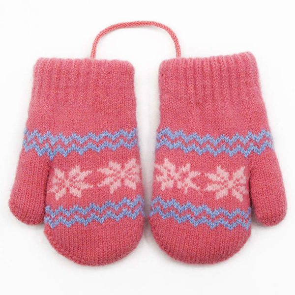 Warmom Vinter Barnhandskar Nya Barn Små Snöflingor Alpackaull Tjocka Varma Stickade Vantar Nyfödda Babyhandskar Vantar Gray