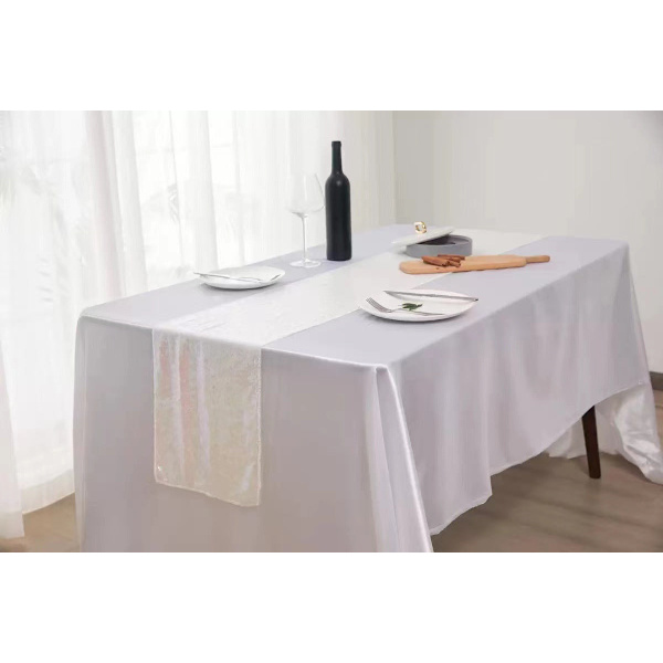 2 stk. paljettbordflagg bryllupsseremoni oppsett duk bordløper juledekorasjon polyester firkantet glitterpaljett Rose Red 30*180cm/0.1kg