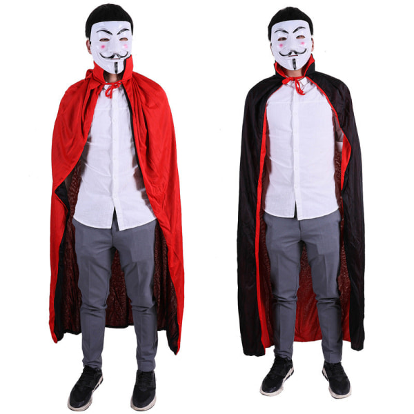 Halloween Masquerade Cloak Mask V för Vendetta Cosplay Kostymer Kappor Mantle Mask Suit style2 140cm cloak