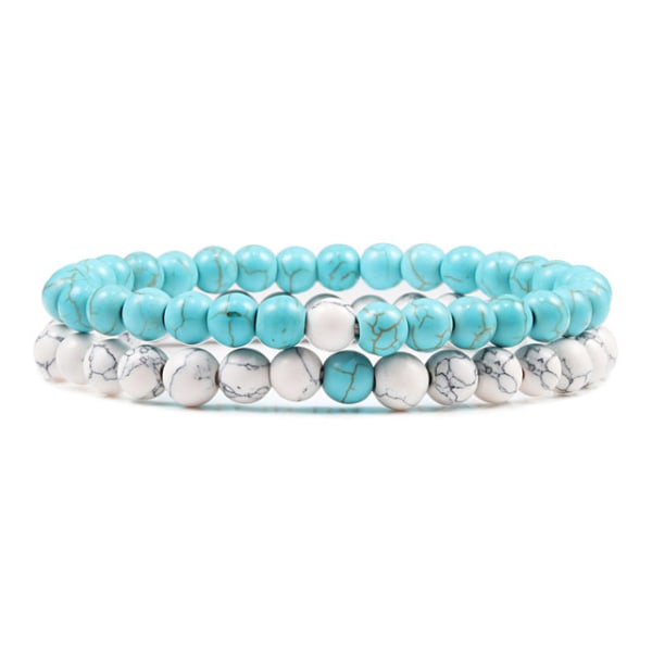 Avståndsarmband för par med pärlor Klassiska Svarta Matta Gröna Malakitarmband Lämpliga Kvinnor Män Yoga Elastiska Smycken Malachite Set A