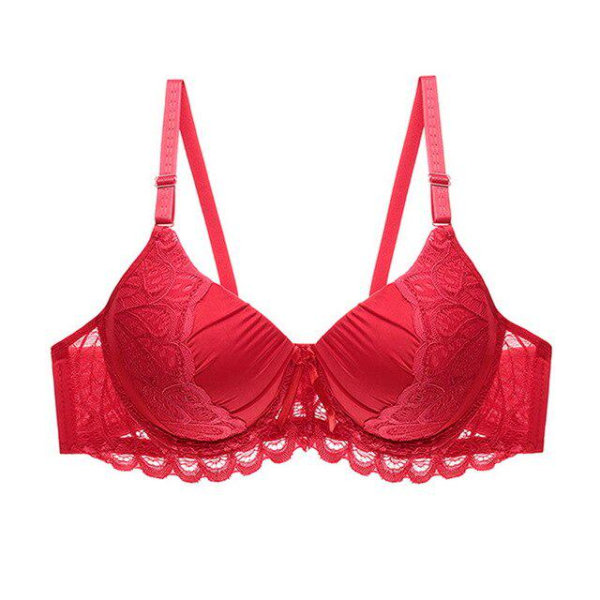 B C Kup Sexig BH Underkläder Solid Push Up Dam BH Spets Beige 85B