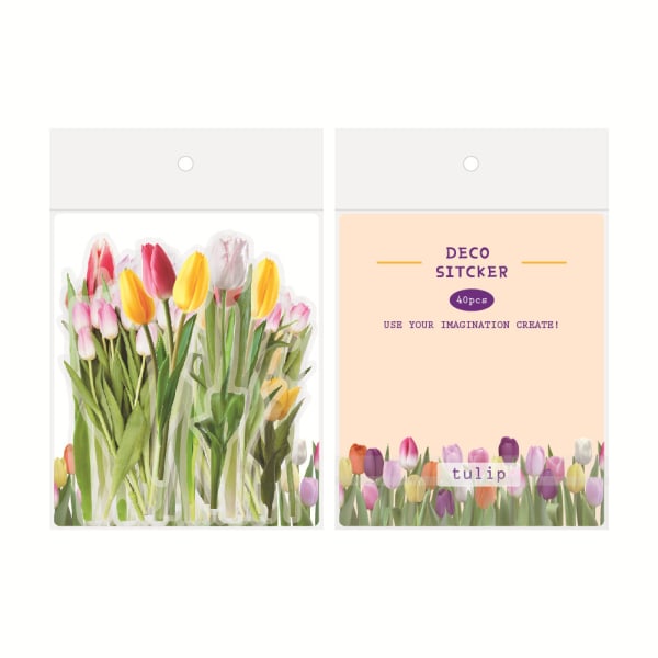 1 stk. Vanntett Transparent Kjæledyr Notatbok Bullet Dagbok DIY Tulip Materiale Journal Klistremerker Blomster Klistremerkepakke Phantom  Butterfly-
