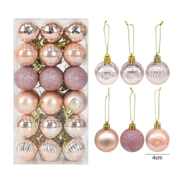 1 box Julkulor Julgransprydnader Boll Xmas Hängande trädhängen Hem Festdekor 2023 Nyårspresent Noel Navidad 6pcs 6cm-F as picture