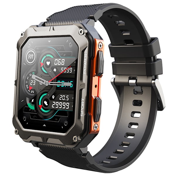 Smart Armband Tre-Säker Bluetooth-Samtal 1,83-Tums Stegräkning Pulsmätning Blodsyremätare Orange Red