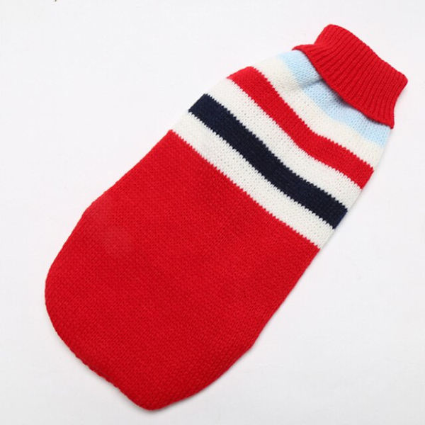 Raidallinen Iso Koiran Talvinen Lämmin Lemmikkieläinten Vaate Pienille Isoille Koirille Chihuahua Kultainennoutaja Takki Pennun Puku Koirat Lemmikkieläinten Vaatteet Red Stripe 16