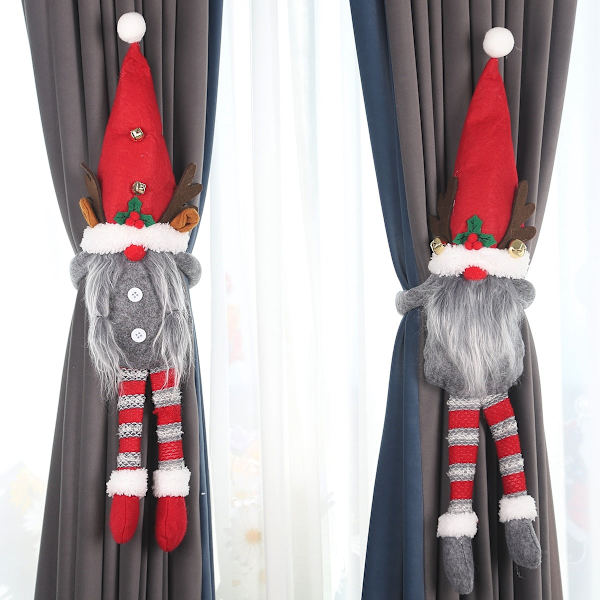 Jultomte Älg Julgardin Dekor God Jul Dekor för Hemmet Julgransprydnader Gåva Navidad 2023 Gott Nytt År 2023 2
