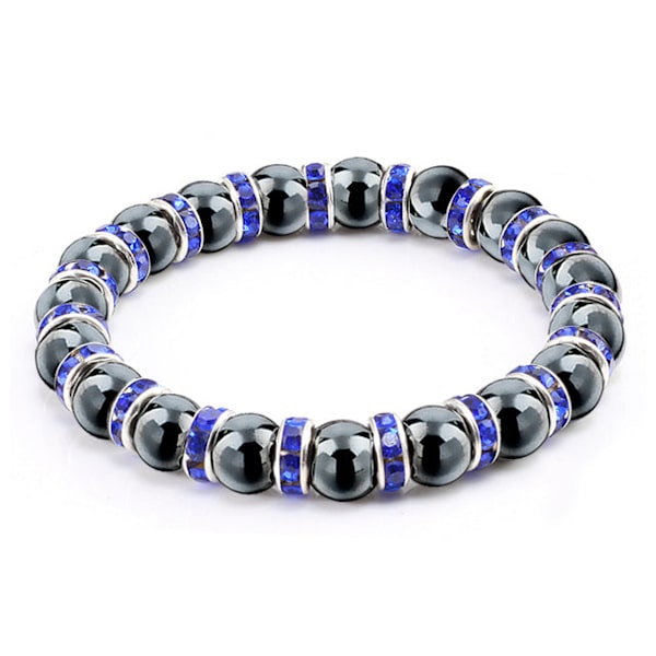 Luonnon Hematiitti Helmi Rannekorut Miehille Ei-Magneettinen Terveyden Suojaus Naisille Korut Lumoava Kristallikivi Joustava Rannekoru & Ranneke Violet Silver
