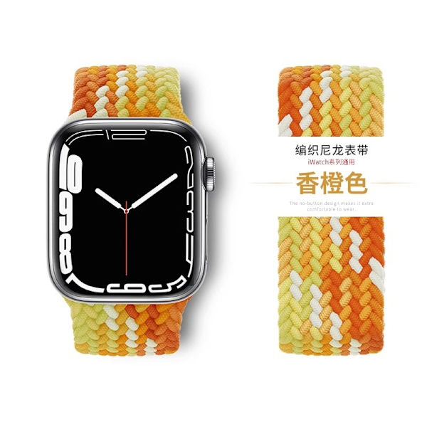 Klockarmband för Apple Watch iWatch 42/44/45/49mm L storlek doftande orange