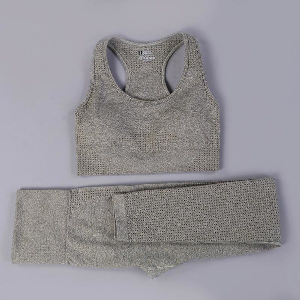 Yoga Set Dam Fitness Sportkläder Träningsdräkter GYM Kläder Löpartights Träningsbyxor 2pcs BraArmyGreen M