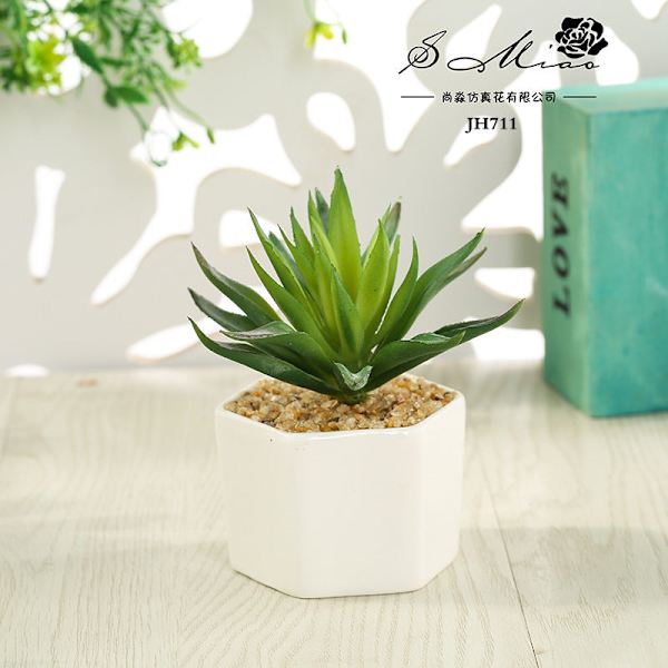 Konstgjord Suckulent Växt Bonsai (Kruka Ingår) Konstgjord Blomma Kreativ Dekoration Konstgjord Växt Small smiling Lotus flocking Red