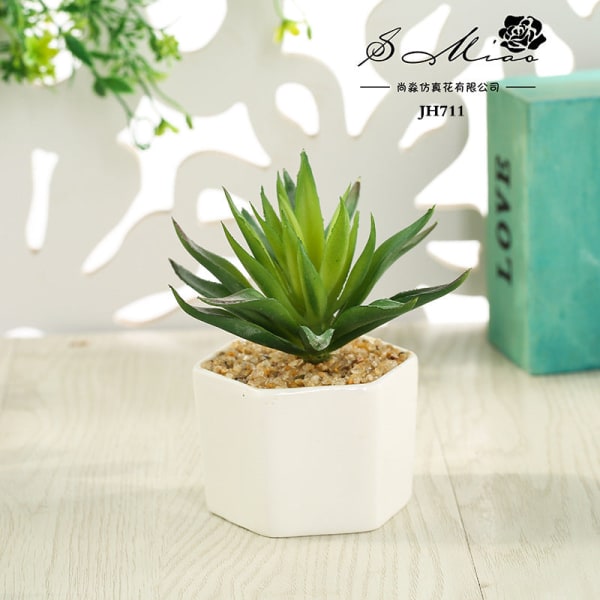 Kunstig sukkulent plante bonsai (potte inkluderet) Kunstig blomst kreativ dekoration kunstig plante JH5700