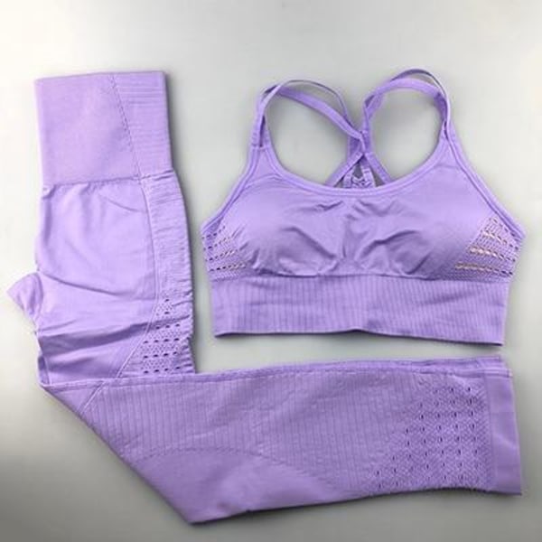 Joogasetti Naisten Fitness-vaatteet Urheiluvaatteet Leggingsit Pehmustetut Push-up Rintaliivit gray M